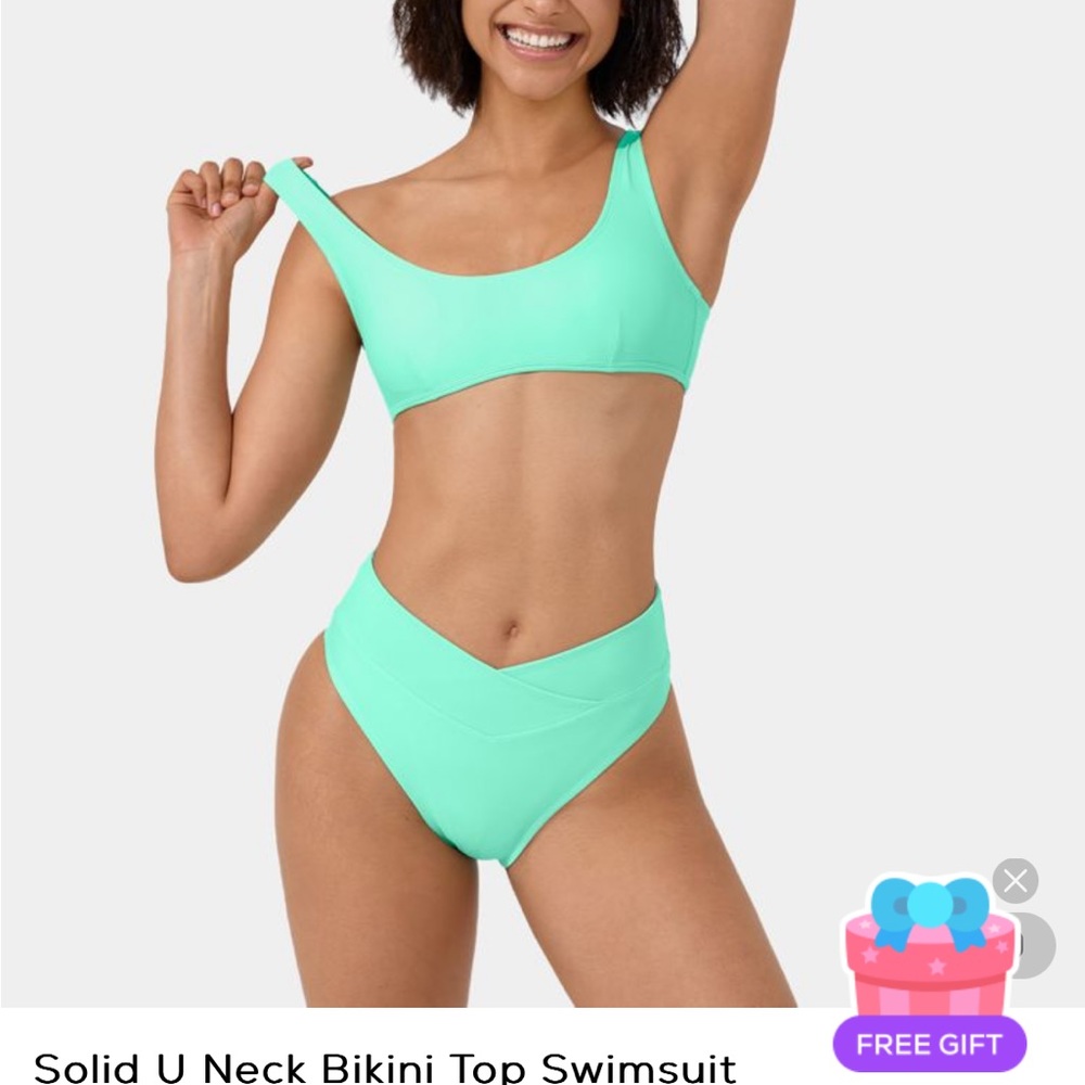 Halara Small crossover bottom and U neck top pair